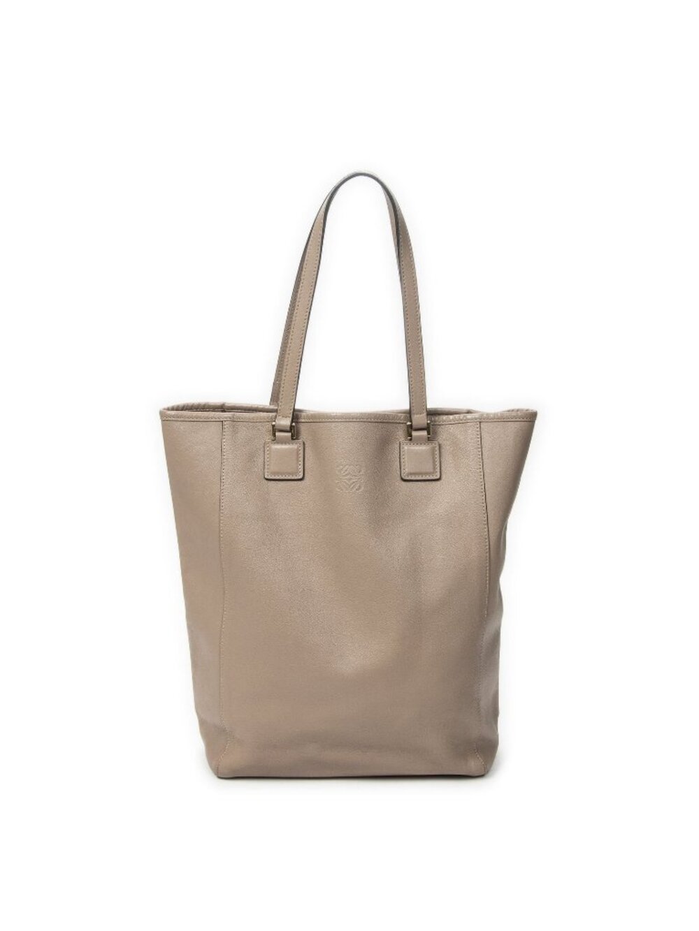 Loewe Vertical Anagram Tote Gray Calfskin Leather